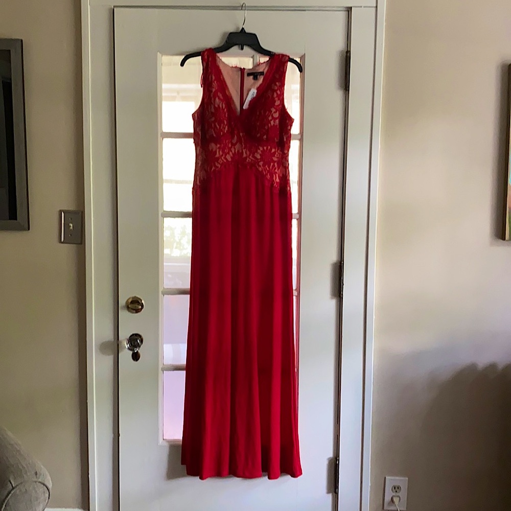 Stunning red lace formal gown